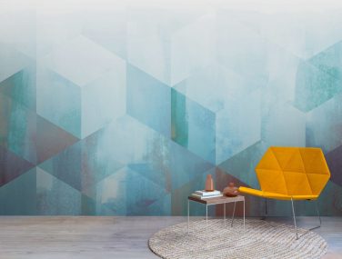 Newmor Watercolour Geometric blue fade