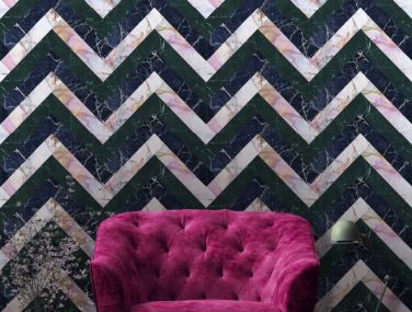 Mid Century Modern Marble Herringbone
