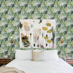 Samara Green Monstera Leaf Wallpaper