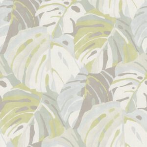 Samara Lime Monstera Leaf Wallpaper