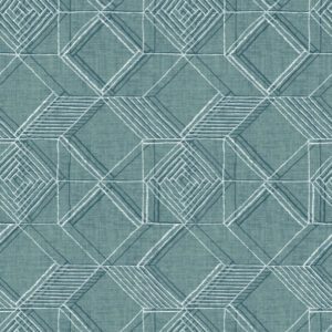 Moki Teal Lattice Geometric Wallpaper