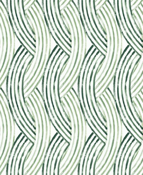 Zamora Green Brushstrokes Wallpaper