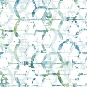 Augustine Blue Distressed Geometric Wallpaper