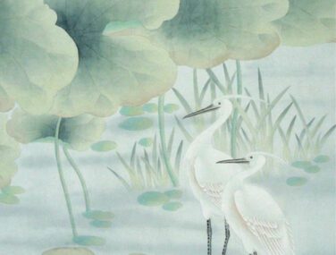 Collezione Herons Pond: Tessuto da Parato Dipinto a Mano • Misha 2024 04 10 17 20 21