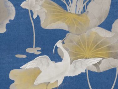 Collezione Herons Pond: Tessuto da Parato Dipinto a Mano • Misha 2024 04 10 17 21 01