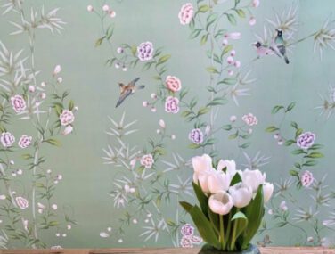 Collezione Spring Bamboo Garden: Tessuto da Parato Dipinto a Mano • Misha 2024 04 10 16 53 48