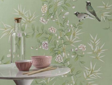 Collezione Spring Bamboo Garden: Tessuto da Parato Dipinto a Mano • Misha 2024 04 10 16 54 11