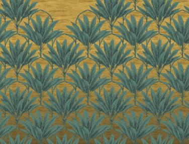 Magic Walls 290270 Digital leaves Katsu gold petrol klein