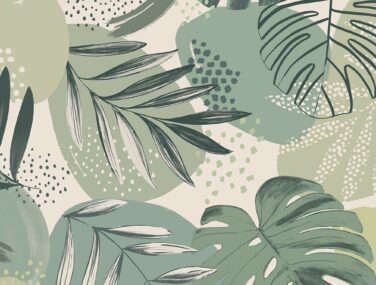 Abstract Jungle Leaf Green Tile