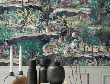 Animal Islands Midnight Blue Square close