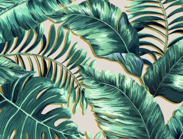 Banana Leaves Standard Blush Pink Tile