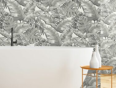 Banana Leaves Jungle BlackWhite 8X10