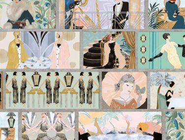 Charleston Tower Pastel Multi 91x70 half drop