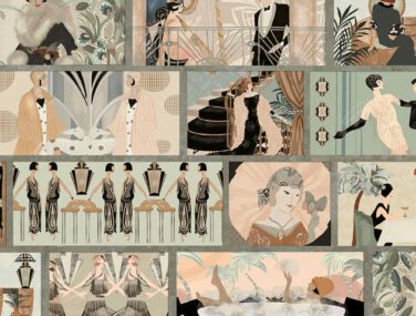 Charleston Tower Vintage Multi 91x70 half drop