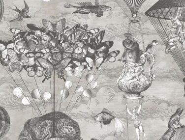 Curious Skies Black White Tile