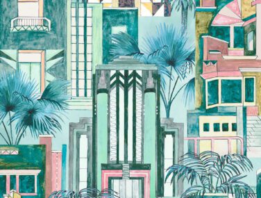 Downtown Deco Miami Mint 80x52 half drop