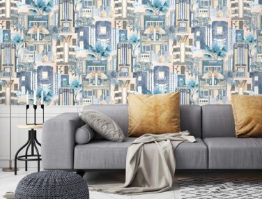 Downtown Deco Pastel Blue Square