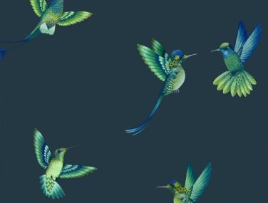 Exotic Birds Midnight Blue Tile