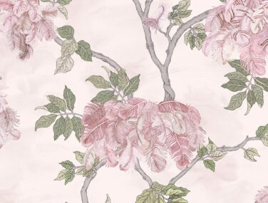 Feather Palm Rose 80x52 half drop