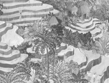 Rice Terrace Max Black White Tile