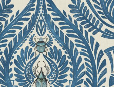 The Great Damask Azure Blue 80x52 half drop