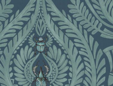 The Great Damask Teal 80x52 half drop