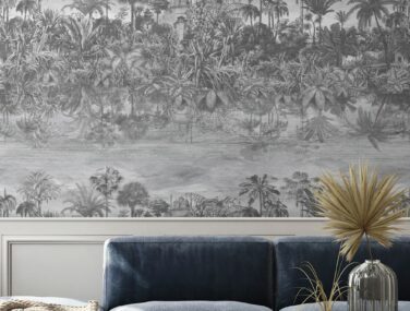 Tropical Reflections BlackWhite Square close