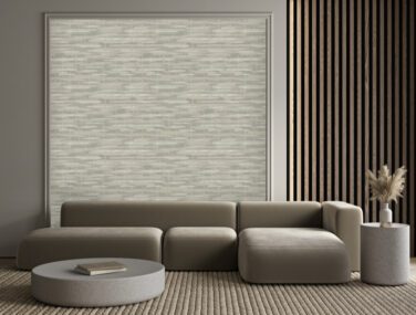 Modern,Minimalist,Gray,,Beige,Interior,With,Sofa,,Wall,Moldings,,Carpet