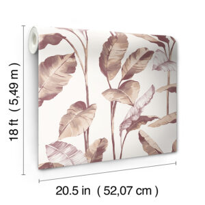 Mauve Banana Leaf Peel and Stick Wallpaper