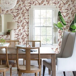 Mauve Banana Leaf Peel and Stick Wallpaper