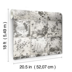 Charcoal Metal Sheet Peel and Stick Wallpaper