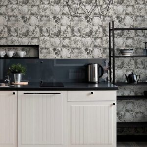 Charcoal Metal Sheet Peel and Stick Wallpaper