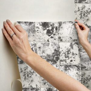Charcoal Metal Sheet Peel and Stick Wallpaper