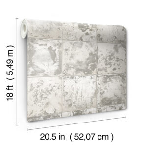 Silver Metal Sheet Peel and Stick Wallpaper