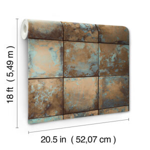 Copper Metal Sheet Peel and Stick Wallpaper