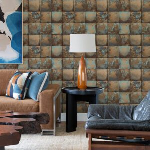 Copper Metal Sheet Peel and Stick Wallpaper