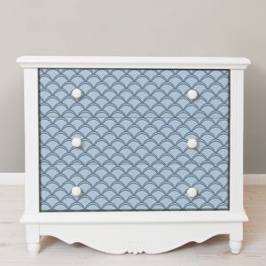 Blue Deco Wave Peel and Stick Wallpaper