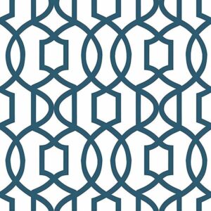 Navy Grand Trellis Peel & Stick Wallpaper