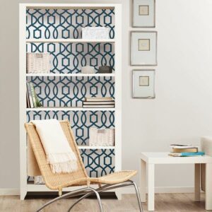 Navy Grand Trellis Peel & Stick Wallpaper