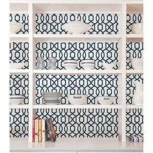 Navy Grand Trellis Peel & Stick Wallpaper