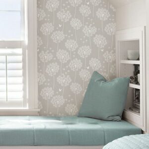 Dandelion Grey Peel & Stick Wallpaper