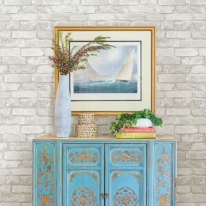 Grey and White Brick Peel & Stick Wallpaper