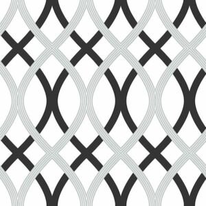 Black and Silver Lattice Peel & Stick Wallpaper
