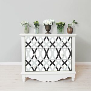 Black and Silver Lattice Peel & Stick Wallpaper