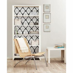 Black and Silver Lattice Peel & Stick Wallpaper