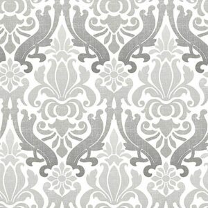 Grey Nouveau Damask Peel & Stick Wallpaper