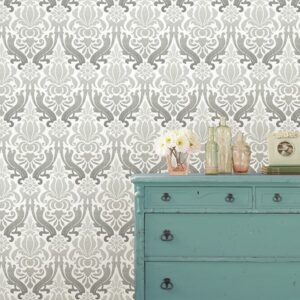 Grey Nouveau Damask Peel & Stick Wallpaper