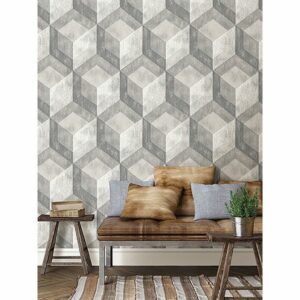 Bauhaus Weathered Wood Peel And Stick Wallpaper