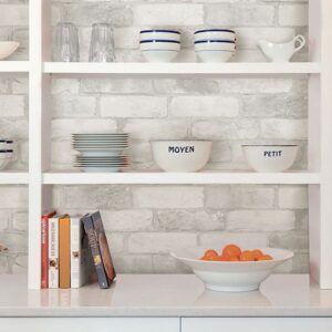 Loft White Brick Peel & Stick Wallpaper