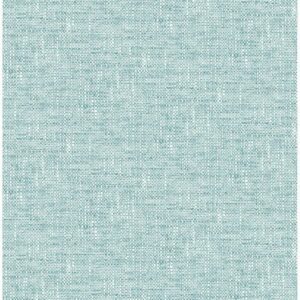 Aqua Poplin Texture Peel & Stick Wallpaper